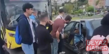 Başakşehir’de İETT otobüsü ile otomobil çarpıştı: 3 yaralı