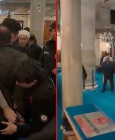 Eyüpsultan Camii’nde çıkan kavgada silahla havaya ateş açan şüpheli yakalandı