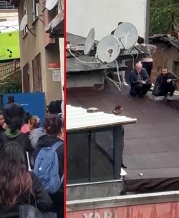 Kağıthane’de eşi 2 aydır eve gelmeyince çatıya çıktı; polis ikna etti