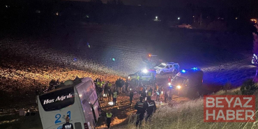 Amasya'da yolcu otobüsü devrildi: 24 yaralı