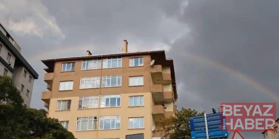Ataşehir’de yağmur sonrası gökkuşağı