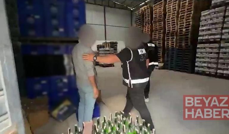 İzmir’de 23 bin 40 şişe sahte içki ele geçirildi