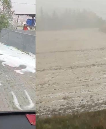Kuvvetli yağış ve dolu nedeniyle tarım arazileri zarar gördü
