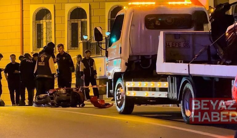 Beykoz’da direğe çarpan motosiklet sürücüsü hayatını kaybetti; kaza kamerada