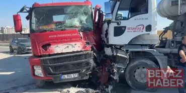 Avcılar’da iki beton mikseri çarpıştı; yaralı şoför hastaneye kaldırıldı