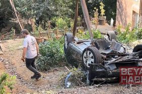 Beşiktaş’ta fren yerine gaza basan 79 yaşındaki sürücü bahçeye uçtu