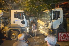 Avcılar’da yokuşta kayan beton pompası park halindeki 7 araca çarptı