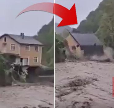 Sakarya'da şiddetli sağanak | Dere kenarındaki iki katlı villa yıkıldı! O anlar kamerada...