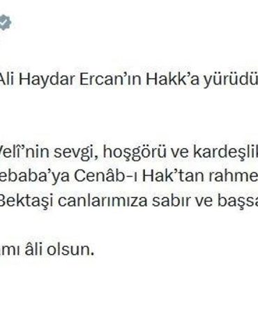 Bakan Çiftçi'den Ali Haydar Ercan için taziye mesajı