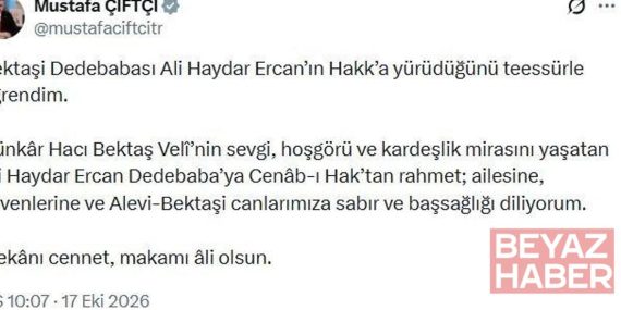 Bakan Çiftçi'den Ali Haydar Ercan için taziye mesajı