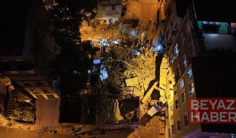 Beyoğlu’nda 5 katlı metruk bina çöktü; arama çalışmaları tamamlandı