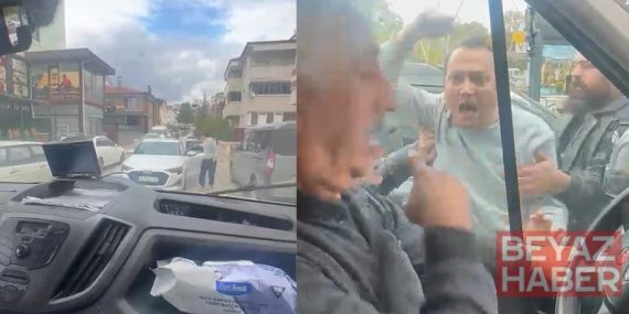 Yol tartışmasında öğrenci servisine saldırdı
