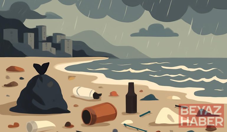 Zonguldak'ta Sağanak Yağmur Sonrası Kozlu Sahili Çöplerle Kaplandı