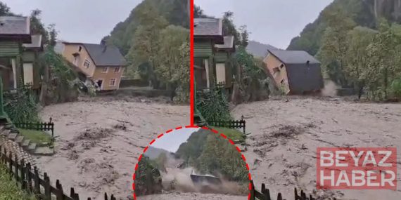 SON DAKİKA… Sakarya’da sel felaketi! Dere kenarındaki 2 katlı villa yerle bir oldu: Çökme anı kameraya yansıdı!