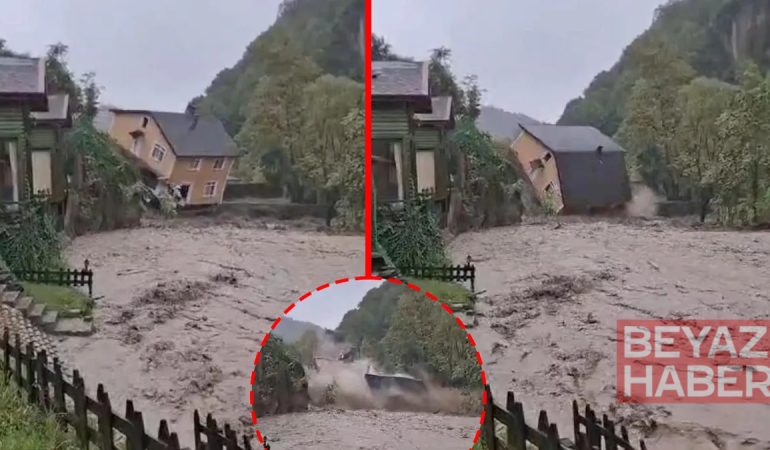 SON DAKİKA… Sakarya’da sel felaketi! Dere kenarındaki 2 katlı villa yerle bir oldu: Çökme anı kameraya yansıdı!