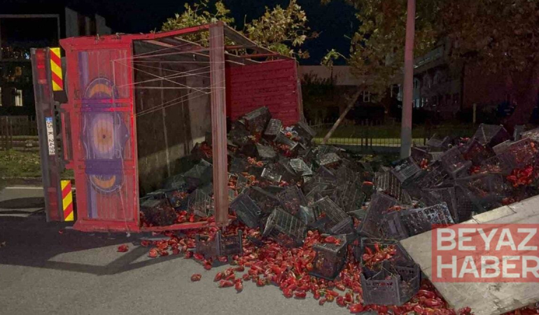 Samsun'da kamyon devrildi, yaralılar var