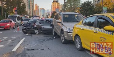 Beşiktaş’ta 5 araç birbirine girdi, 2 kişi yaralandı