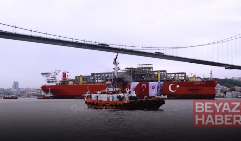 Türkiye'nin ilk yüzer üretim platformu Osman Gazi görev yerine uğurlanıyor