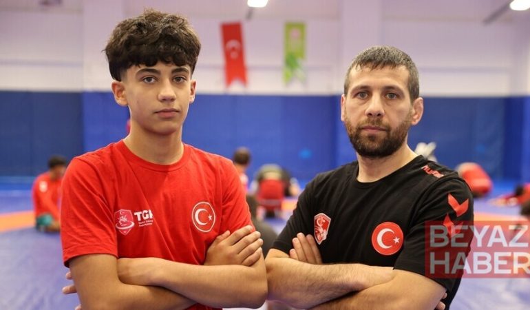 Antrenör babanın şampiyon oğlu güreşte yeni başarılar peşinde
