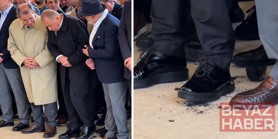 Cenaze namazında Terim'in zor anları